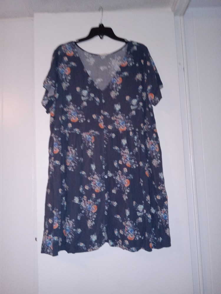 a.n.a. A New Approach Boho Women&rsquo;s Dress Floral Multicolor Button Down. Size 1X.