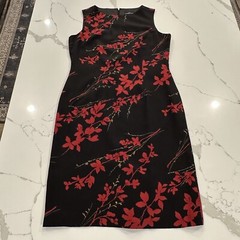 Andrea Viccaro Vintage Womens Floral Silk Dress Size 8 Whimsigoth Dark Romantic