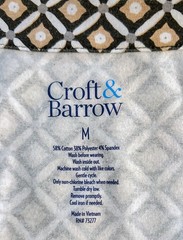 Croft & Barrow Cotton Blend Pullover Midi Dress~Brown/Black/White~Medium~VGUC