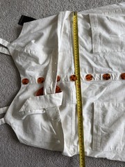 NWT Eloquii White Button Front Midi Dress Belted Tortoise Buckle Pockets Size 18