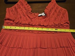 Sea Womens Antonina Solid Cotton Blend Ruffled Tiered Mini Dress – Red Size 10