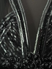 Walter Mendez Couture Beaded Cocktail Dress Sz 2 Black Signed Garment Bag