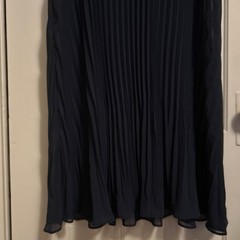Banana Republic Women&rsquo;s Navy Chiffon Pleated Sheer High Neck Midi Dress M