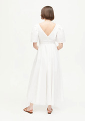 Rhode Resort Margot Puff-Sleeve Poplin Midi Dress S 4 Women&rsquo;s Casual NEW 40975