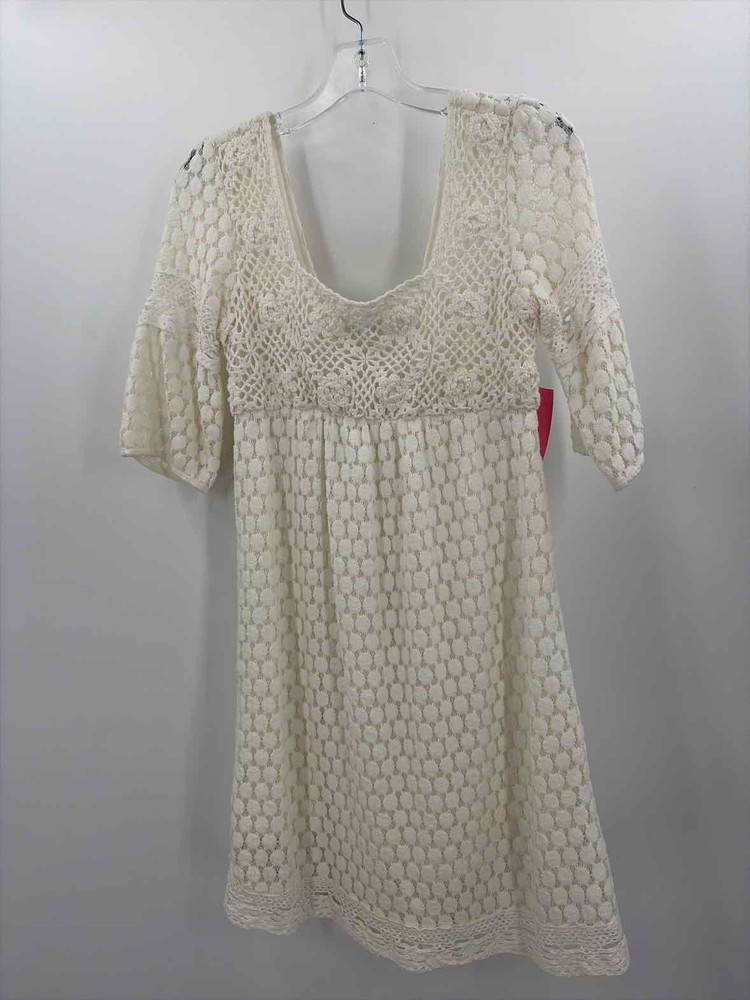 Pre-Owned Solitaire White Size Small Short Short Sleeve Dress