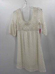 Pre-Owned Solitaire White Size Small Short Short Sleeve Dress