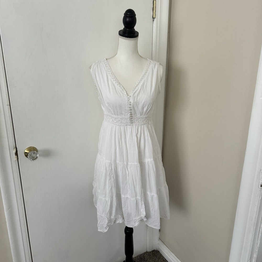 White Linen Women’s Dress Size Small from Israel