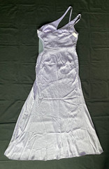 Women’s Size L Purple Full Length Party Formal Dress Leg Slit one shoulder