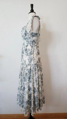 New Anthro Midi Dress New Size Small Sage Toile Coquette Garden Bow Wedding