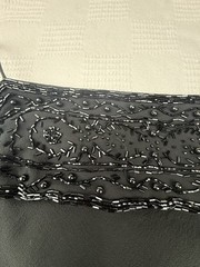 VTG Y2K Express Whimsygoth Fairy Beaded Silk Criss Cross Slip Dress Black 12 LBD