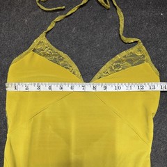 ASOS DESIGN Dress Womens US 8, Yellow Lace Halter Slip Maxi Mermaid Formal Gown