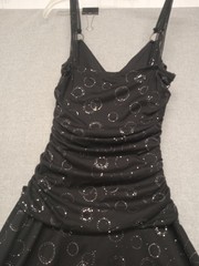 Trixxi Dress Womens Size Medium Black w/ Silver Glitter Rhinestone Prom Elegant