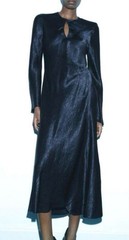 New ZARA Satin Wrap Long Dress L (11 13)