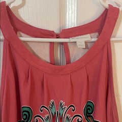 New York & Company Pink&Teal Paisley Halter Shift Dress Size XXL