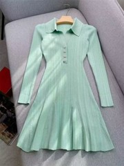 Self-Portrait Women&rsquo;s Knitted Long Sleeved Knitted Dress Short Skirt