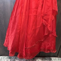 Alfred Angelo Red Lace Corset Top and Tiered Maxi Skirt Two Piece Set Womens 6