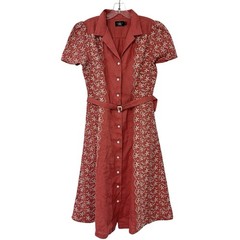 RRL Double RL Ralph Lauren Linen Embroidered Shirt Dress Belted Midi Size 4
