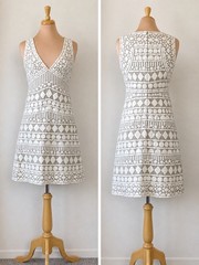 Naeem Khan Size 6 Ivory Patent Leather Silk Geometric Art Deco Sheath Dress