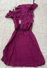 Mudd Pink Off Shoulder Dress Medium Ruffle Belted Casual Rayon Boho
