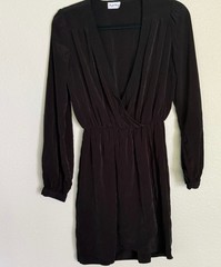 Brigitte Bailey Black Demri Faux Wrap Mini Dress – Size M