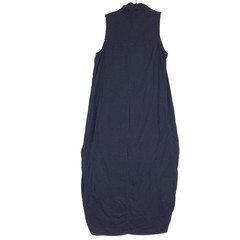 For Cynthia Womens Maxi Dress Linen Blend Navy Sleeveless Cowl Neck High Low M