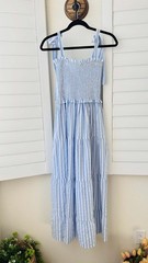 Unbranded Blue and White Striped Smocked Maxi – Size S/4-6