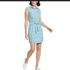 New Eddie Bauer Travex Departure Sleeveless Dress Blue Petite Small Quick Dry