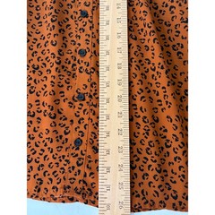 Women’s Leopard Print Puff Sleeve Button Front Mini Dress Size L Boho