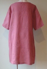 FLAX Design LINEN Shift DRESS M & L NWT Simple Dress RED CURRANT STRIPE