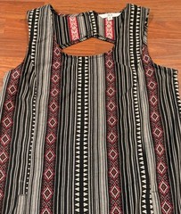 JACK Womens Medium Boho Geometric Shift Dress Open Back Sleeveless Mini