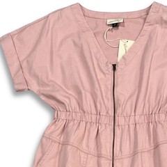 Universal Thread Zip Front Utility Mini Dress Womens XS Dusty Rose Cotton NWT