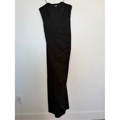 Monique Lhuillier Talia Strapless Gown Black Ruched Formal Dress Size 4 NWT