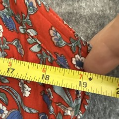 Natural Life Maxi Sun Dress Red Floral Print Med Side Slits Boho Hippie Beach