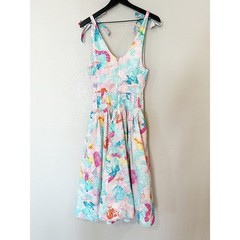 Hunter Bell Braden Dress Pastel Multi-Color Tie-Shoulder Midi Dress Size 2