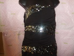 $99 SPEECHLESS STRAPLESS SEQUIN STRIPE BODY DRESS MEDIUM DRAPE top RUCH ZIP BACK