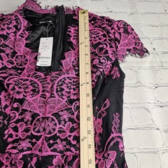 NEW BEBE Valorie Lace Godet Dress Size 0 Pink Black Lined Short Juniors Party