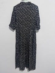 Natural Life Rebecca Midi Dress Size M Black Floral Tiered Boho Shirt Dress