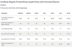 AnyBody Regular Printed Knee Length Dress with Smocked Sleeves Blue Floral 2X