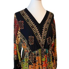 Boho Dress XL Summer Patchwork Fall 0X Dress Vintage Style Bohemian 14 Dress XXL