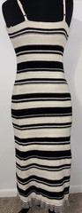Freshman 1996 Crochet Dress Medium Striped Boho Maxi Stretch Beach Vacation