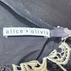 Alice + Olivia Lace Dress Black Cream Floral Mermaid Elegant Cocktail Classy 0