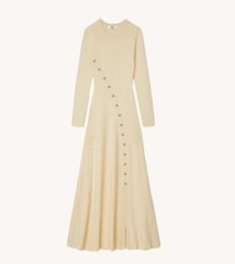 Sandro Solid color Split buckle Long sleeve Knitted dress for Women