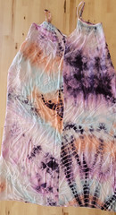 Love Stitch Tie Dye Maxi Dress Adjustable Straps Purple Pink Size S Boho Hippie