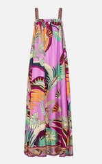 Camilla Wide Strap Sundress Giza Goddess Size M/L Resort Maxi $799 Silk Pink
