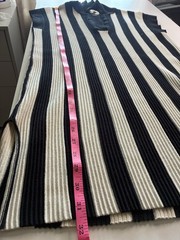 the Greii S Black White Striped Ribbed Knit V-Neck Sleeveless Mini Dress K1155