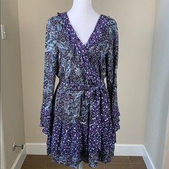 BTFL-life Nordstrom Paisley Ruffled V-Neck Tiered Dress
