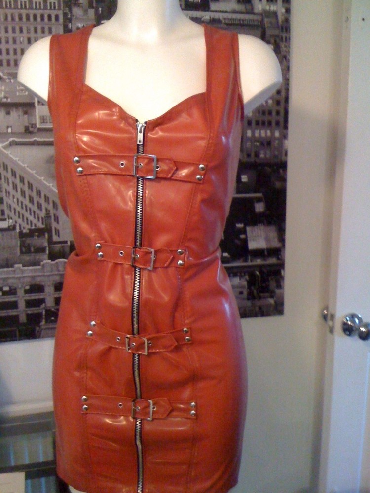 THE FEDERATION RUBBER LATEX BUCKLE ZIP DRESS ALL SIZES T.V C.D SPECIALISTS