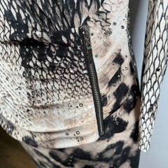 Frank Lyman Animal Print Sheath Dress Ruched Stretch Chic Cocktail Party Size 8