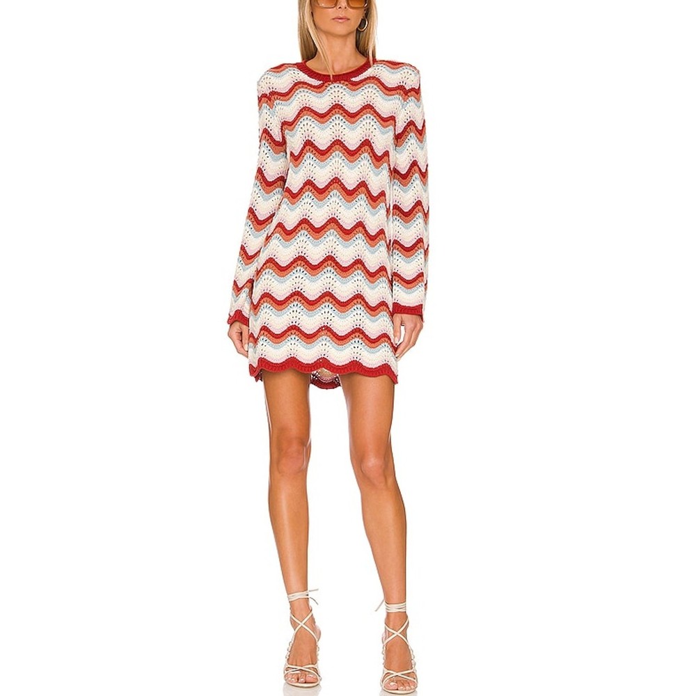 27 Miles Malibu Chevron Multicolor Reno Mini Dress Size S