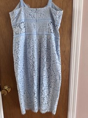 EXPRESS Women’s Light Blue Piped Lace Midi Dress – Size 10